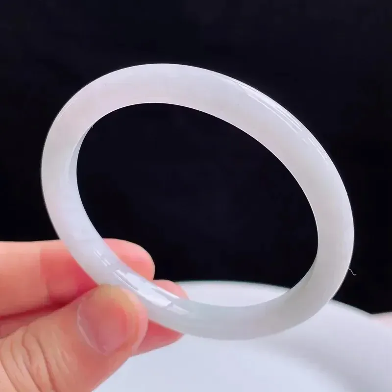 54*47mm自然光拍摄天然翡翠A货好种水贵妃手镯 22.49克