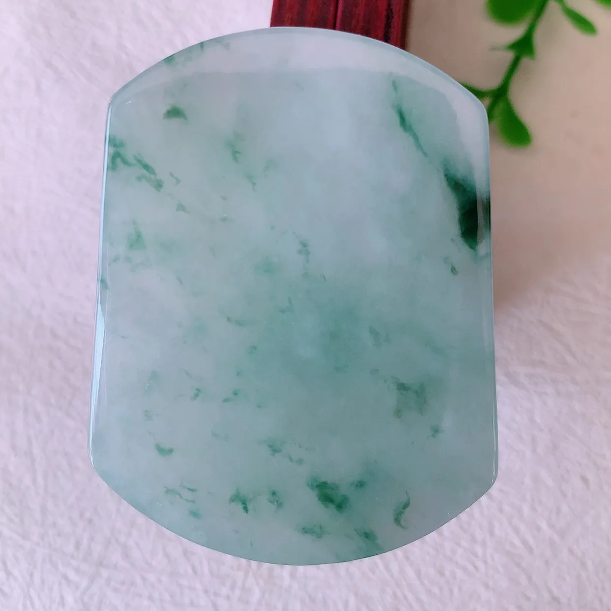 自然光实拍，冰飘花翡翠平安无事牌吊坠，平平安安，无事牌翠色灵动，佩戴平安时尚！#46.7