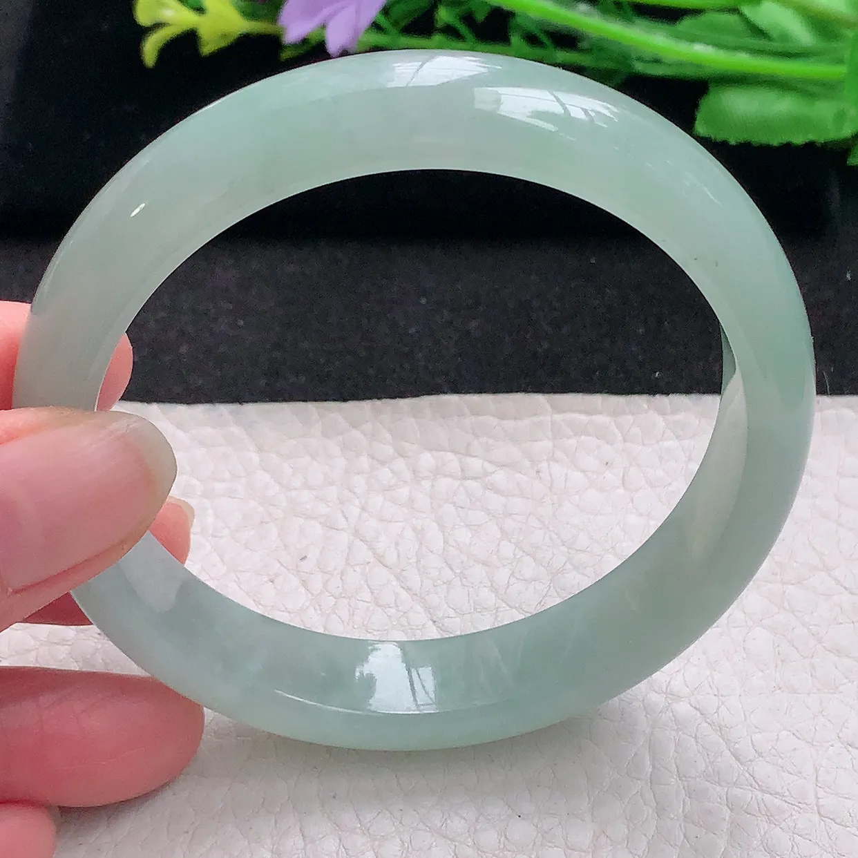 nr大圈口61*13.4*7.8平安镯 翡翠a货玉手镯冰晴宽边珠宝玉手环