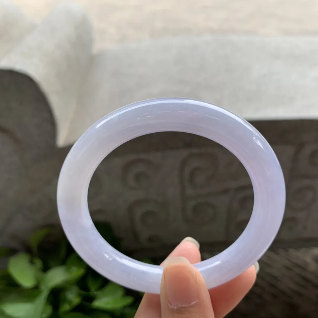 圈口54.5-9.3 【冰茄紫圆条手镯】圆条54 55可戴