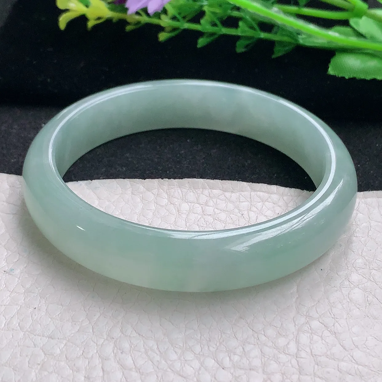 nr大圈口61*13.4*7.8平安镯 翡翠a货玉手镯冰晴宽边珠宝玉手环