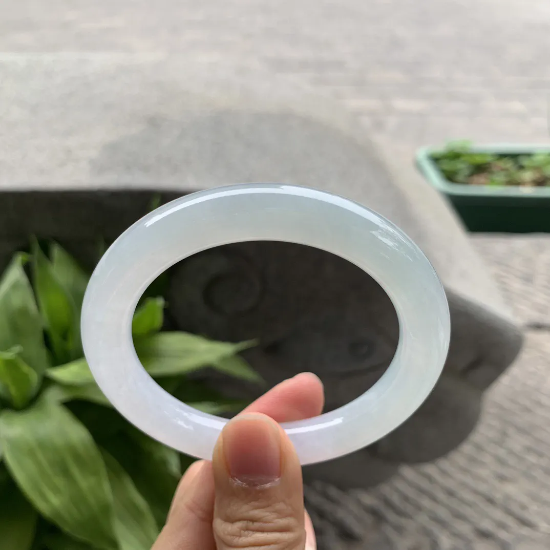 圈口54.8-10.1【冰圆条手镯】圆条54 55可戴