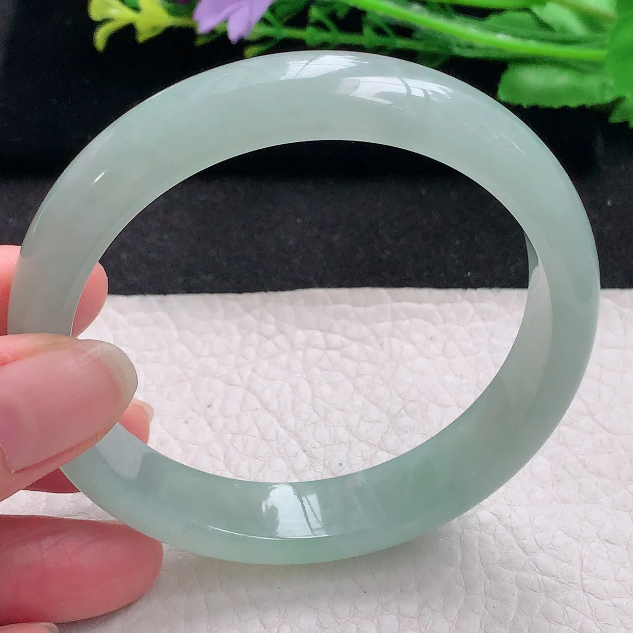 nr大圈口61*13.4*7.8平安镯 翡翠a货玉手镯冰晴宽边珠宝玉手环