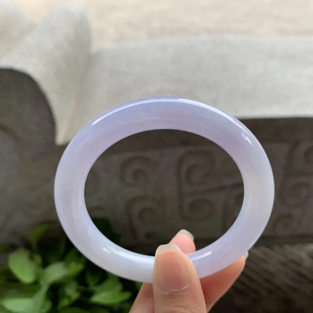 圈口54.5-9.3 【冰茄紫圆条手镯】圆条54 55可戴