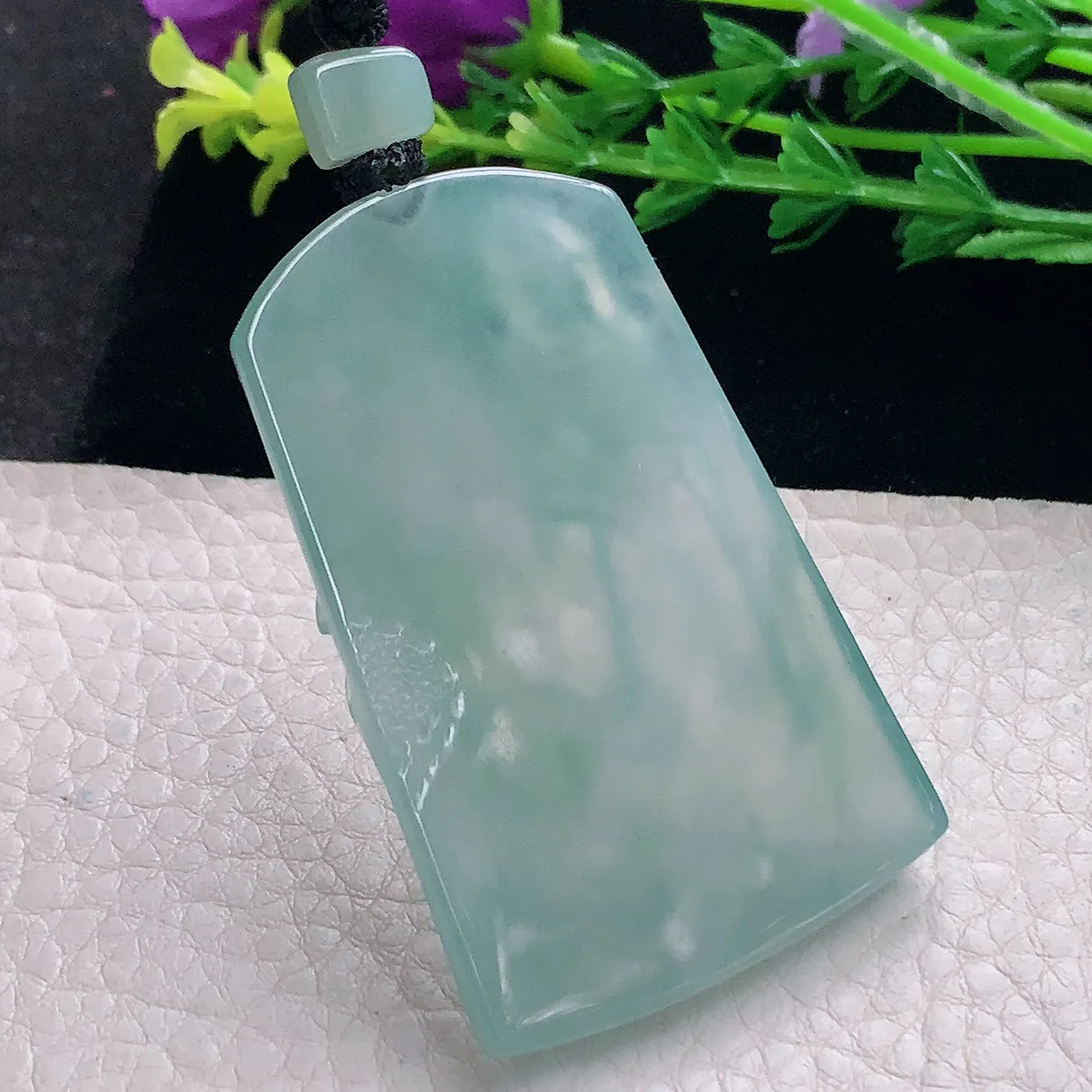 mut自然光55.6*36*5.6天然缅甸翡翠冰晴自在观音 玉观音玉吊坠 玉挂件