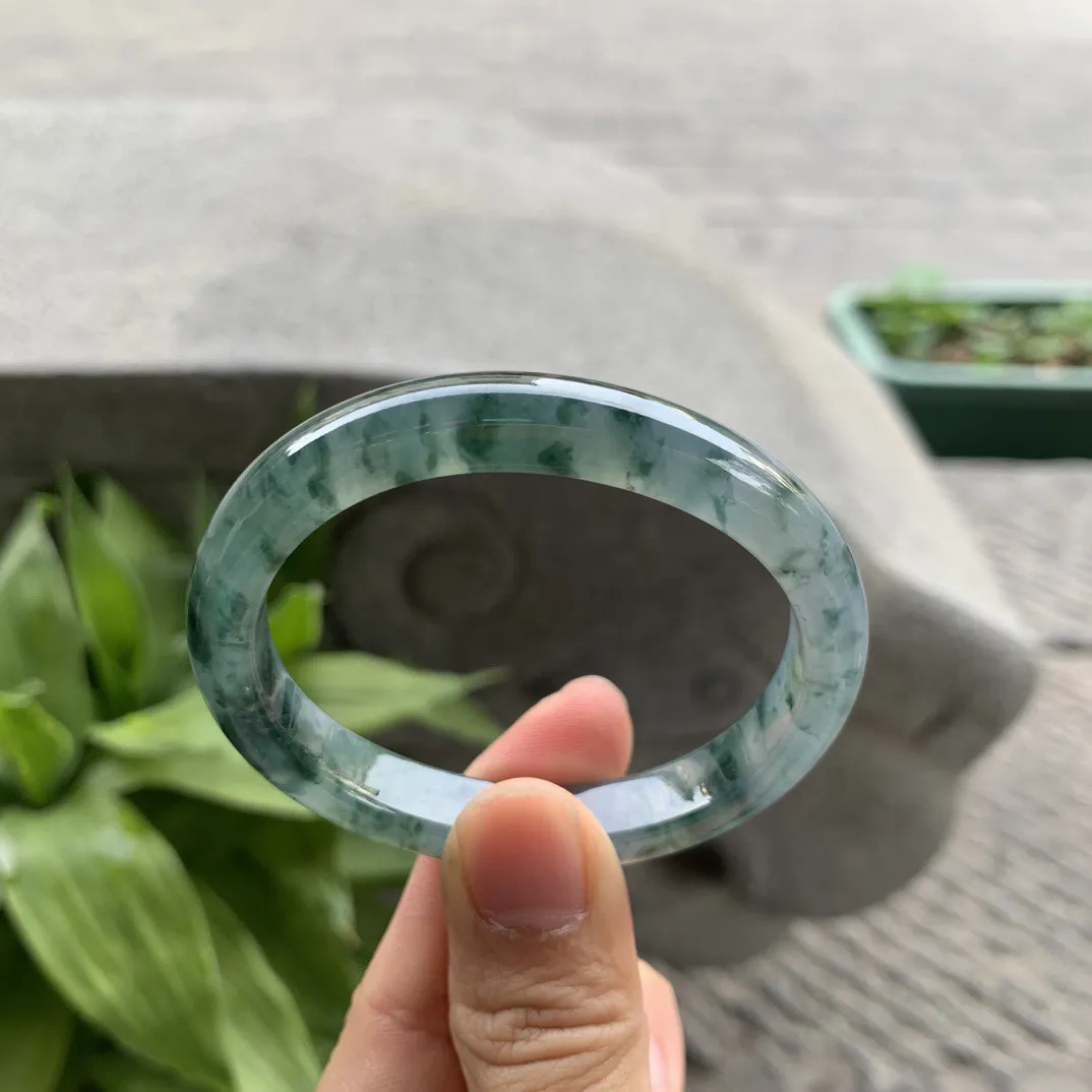 小圈口52.6-45-9.2-6.8 【飘花贵妃手镯】贵妃52 53可戴