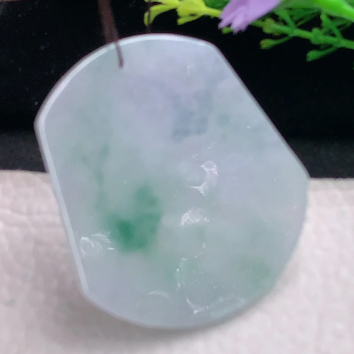 zen自然光56*51*5.3缅甸翡翠a货飘花马到功成 生肖马玉吊坠 玉挂件