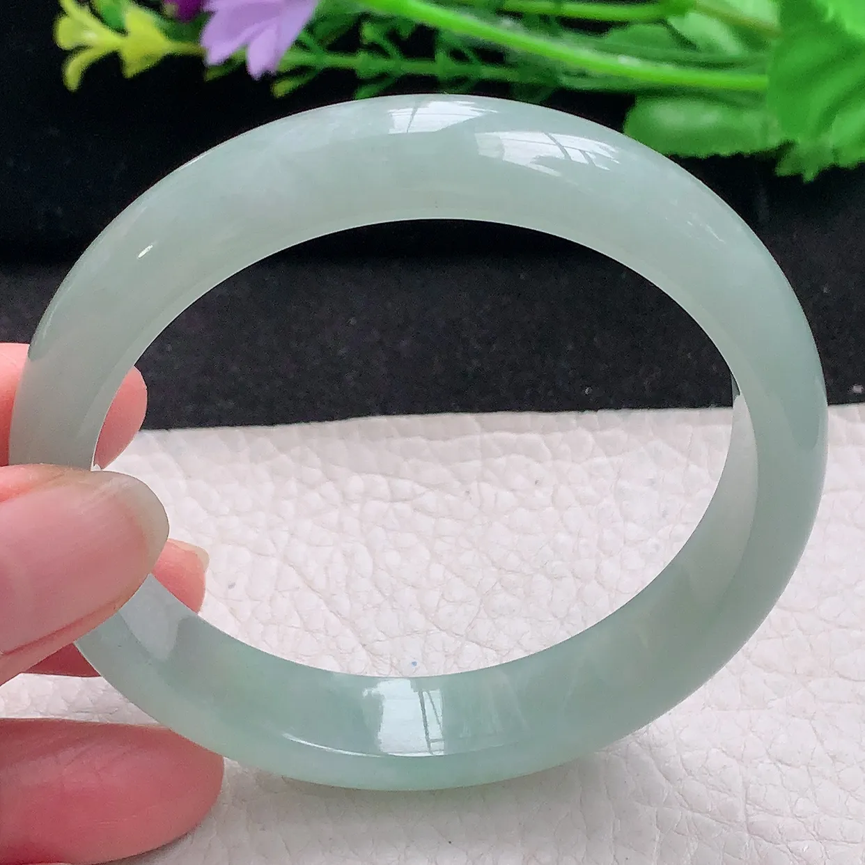 nr大圈口61*13.4*7.8平安镯 翡翠a货玉手镯冰晴宽边珠宝玉手环