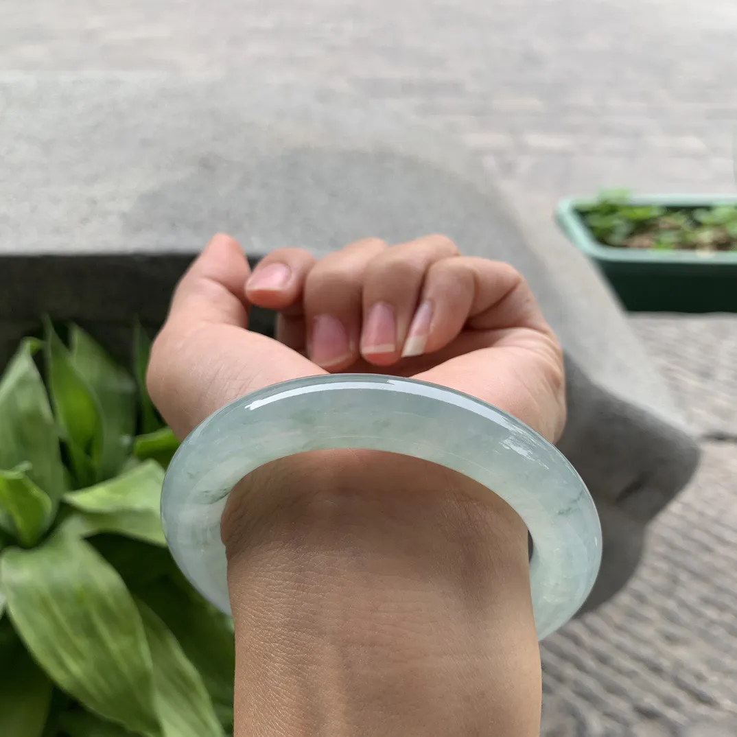 圈口 56.6-11.6【冰种晴圆条手镯】圆条56 57可戴