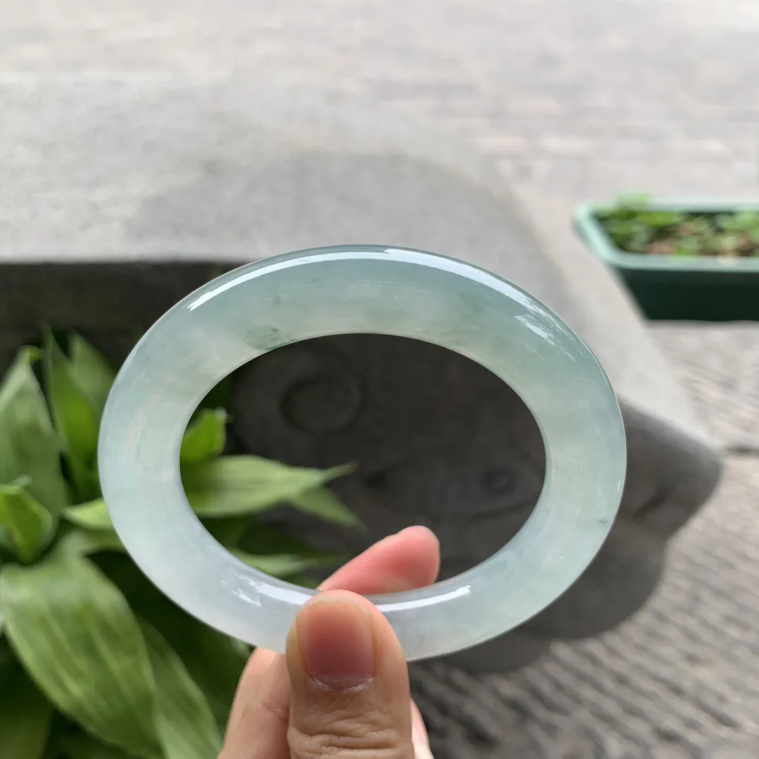 圈口 56.6-11.6【冰种晴圆条手镯】圆条56 57可戴