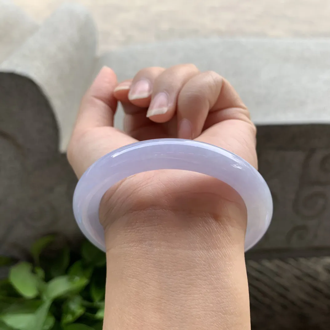 圈口54.5-9.3 【冰茄紫圆条手镯】圆条54 55可戴