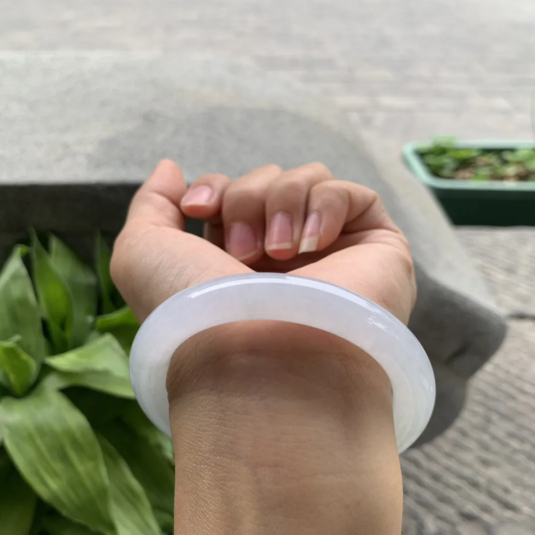 圈口54.8-10.1【冰圆条手镯】圆条54 55可戴