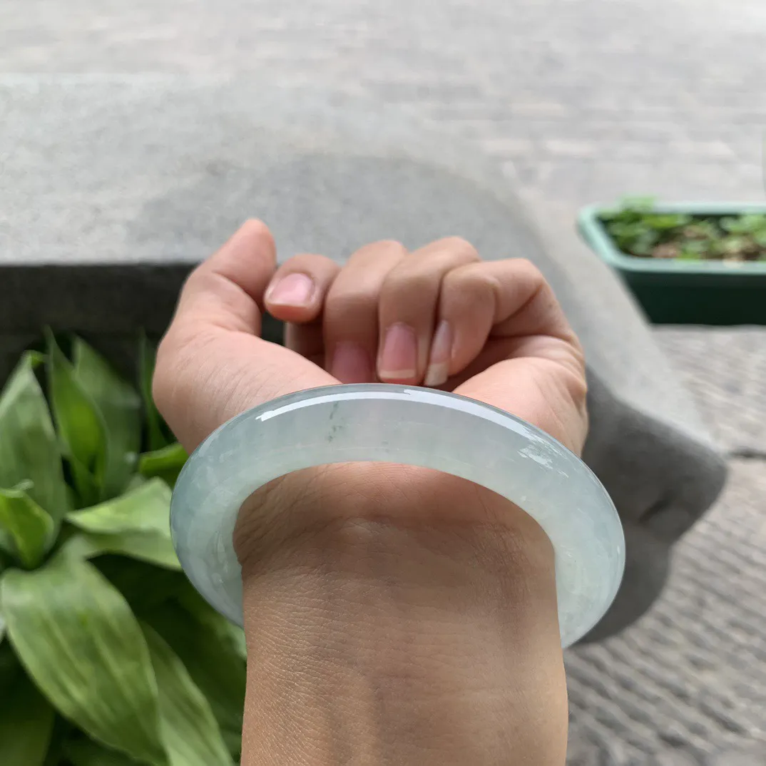 圈口 56.6-11.6【冰种晴圆条手镯】圆条56 57可戴