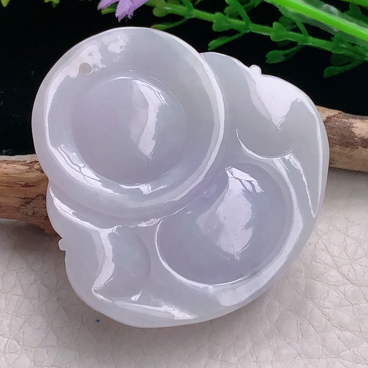 zen自然光48.5*48.6*12.5缅甸翡翠a货饱满紫罗兰大佛公 弥勒佛玉吊坠 毛衣坠