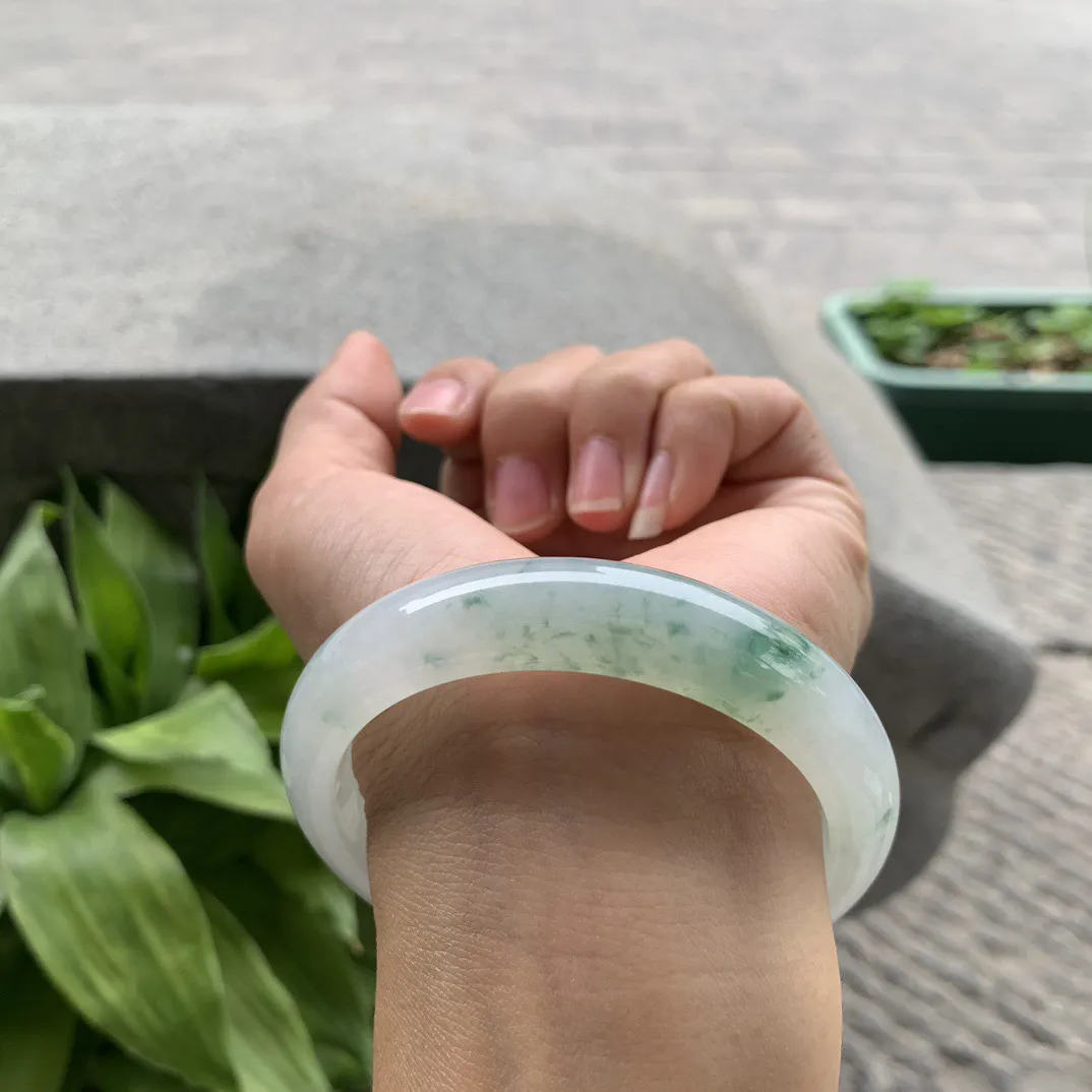 圈口57.4-12.7-8.4 【冰飘花正圈手镯】正圈57 58可戴