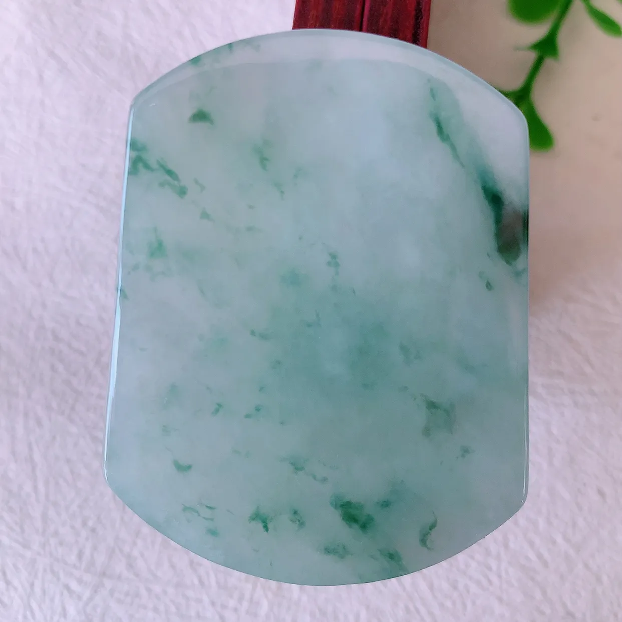 自然光实拍，冰飘花翡翠平安无事牌吊坠，平平安安，无事牌翠色灵动，佩戴平安时尚！#46.7