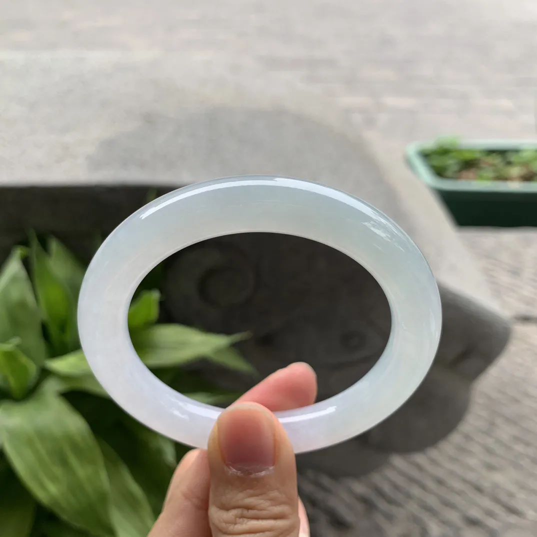 圈口54.8-10.1【冰圆条手镯】圆条54 55可戴