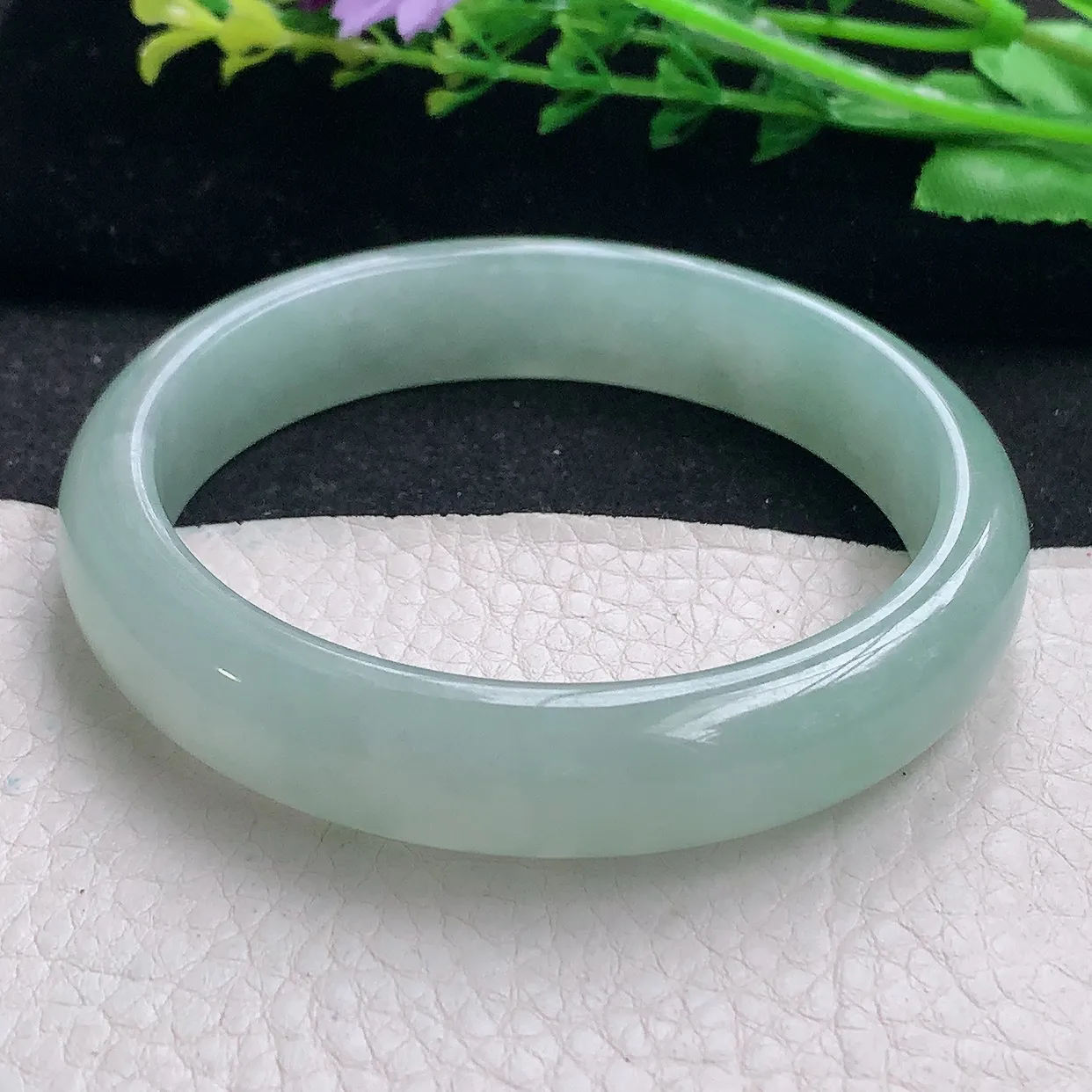 nr大圈口61*13.4*7.8平安镯 翡翠a货玉手镯冰晴宽边珠宝玉手环