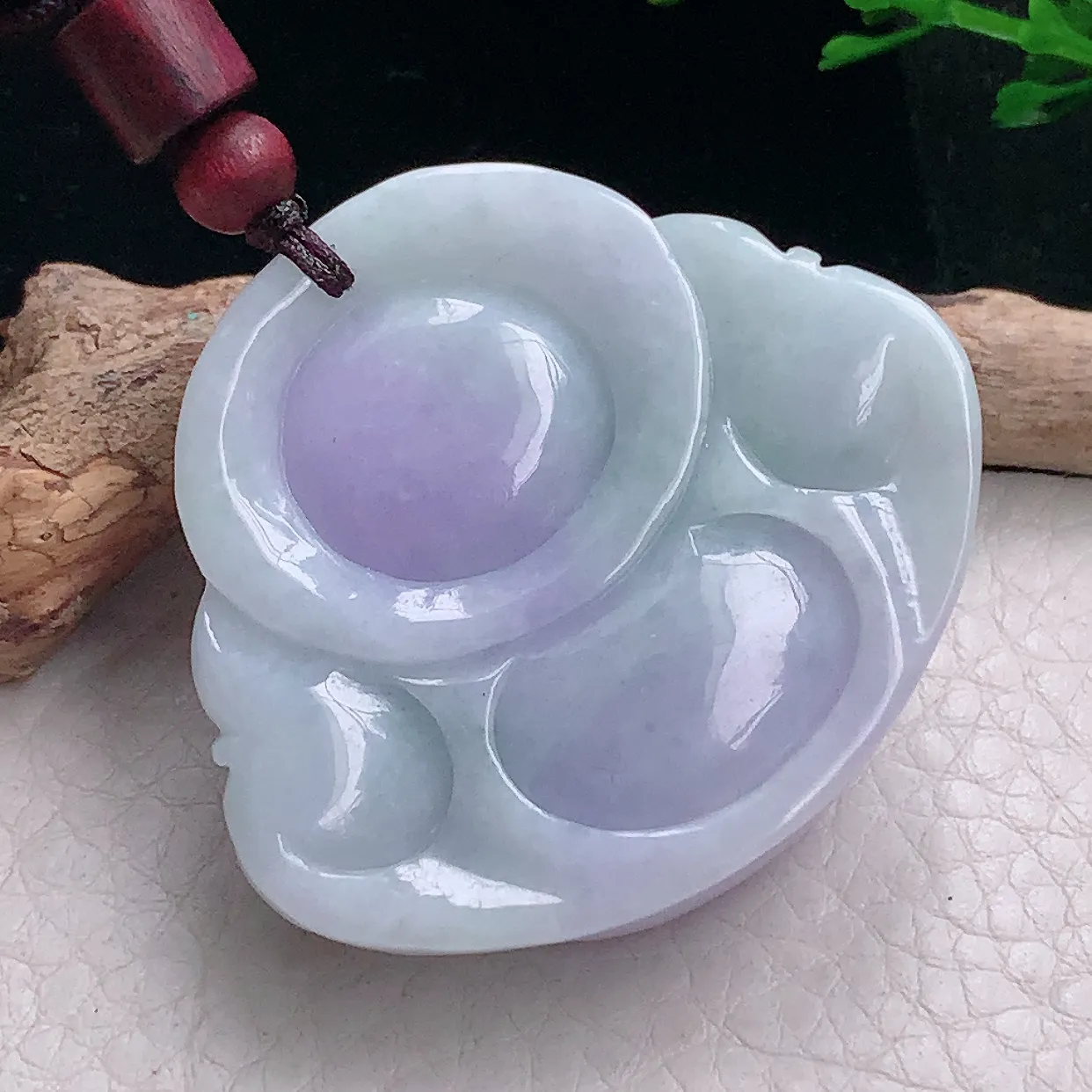 zen自然光40.8*46.5*14.2缅甸翡翠a货饱满紫罗兰佛公 弥勒佛玉吊坠 玉挂件