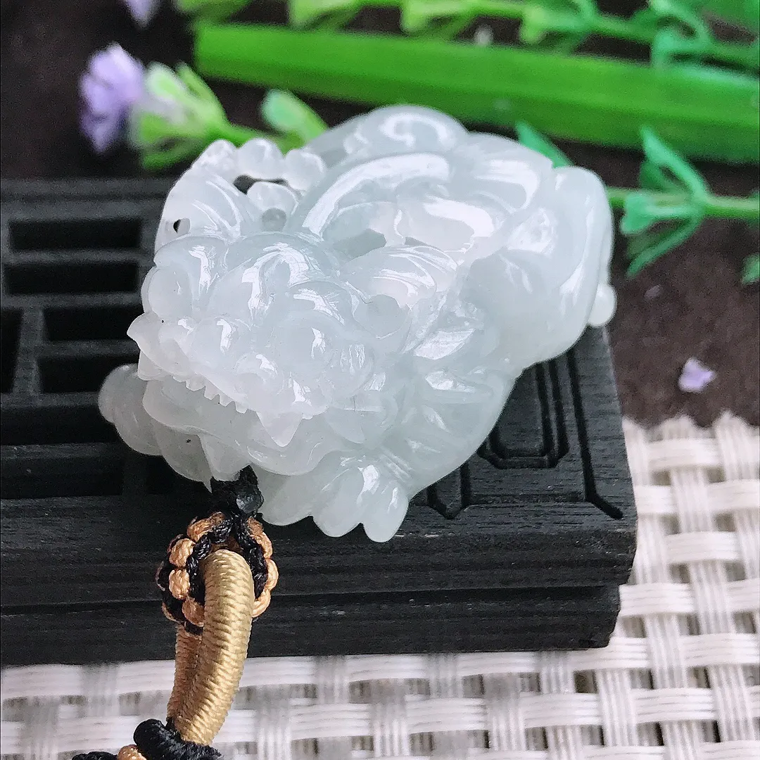 天然A货翡翠38/24/20.5老坑秀气冰润招财貔貅吊坠翡翠挂件