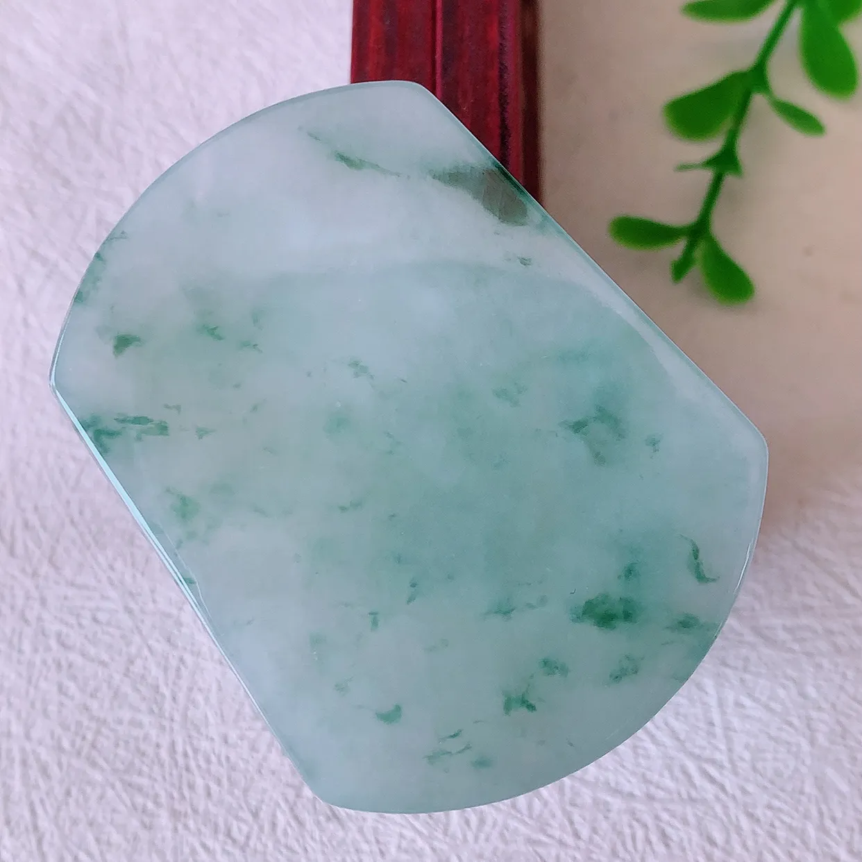 自然光实拍，冰飘花翡翠平安无事牌吊坠，平平安安，无事牌翠色灵动，佩戴平安时尚！#46.7