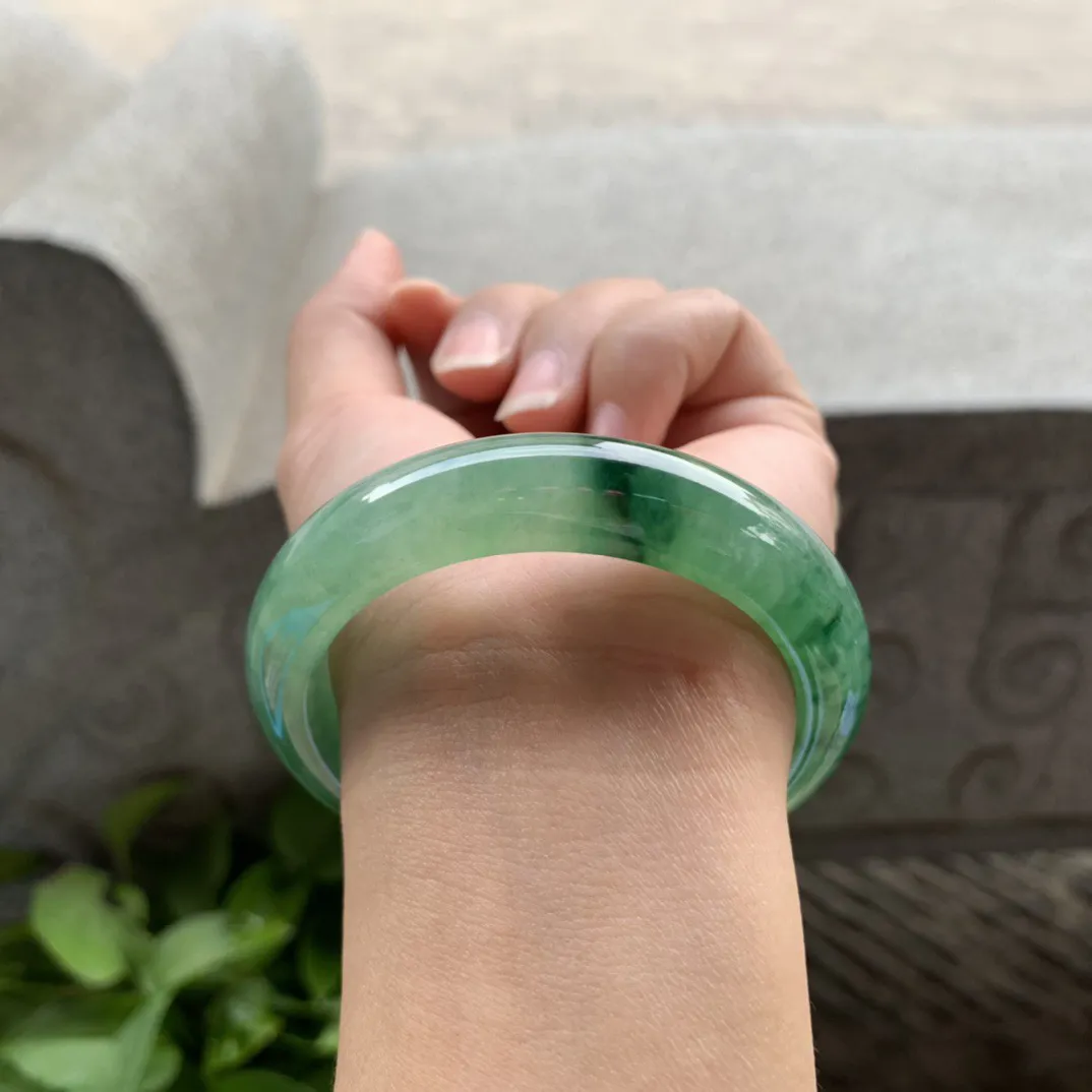 小圈口53.2-12.7-8.7 【辣绿正圈手镯】正圈53 54可戴