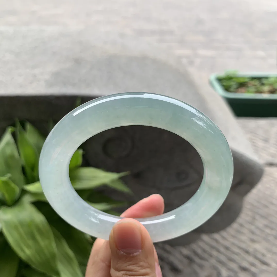 圈口 56.6-11.6【冰种晴圆条手镯】圆条56 57可戴