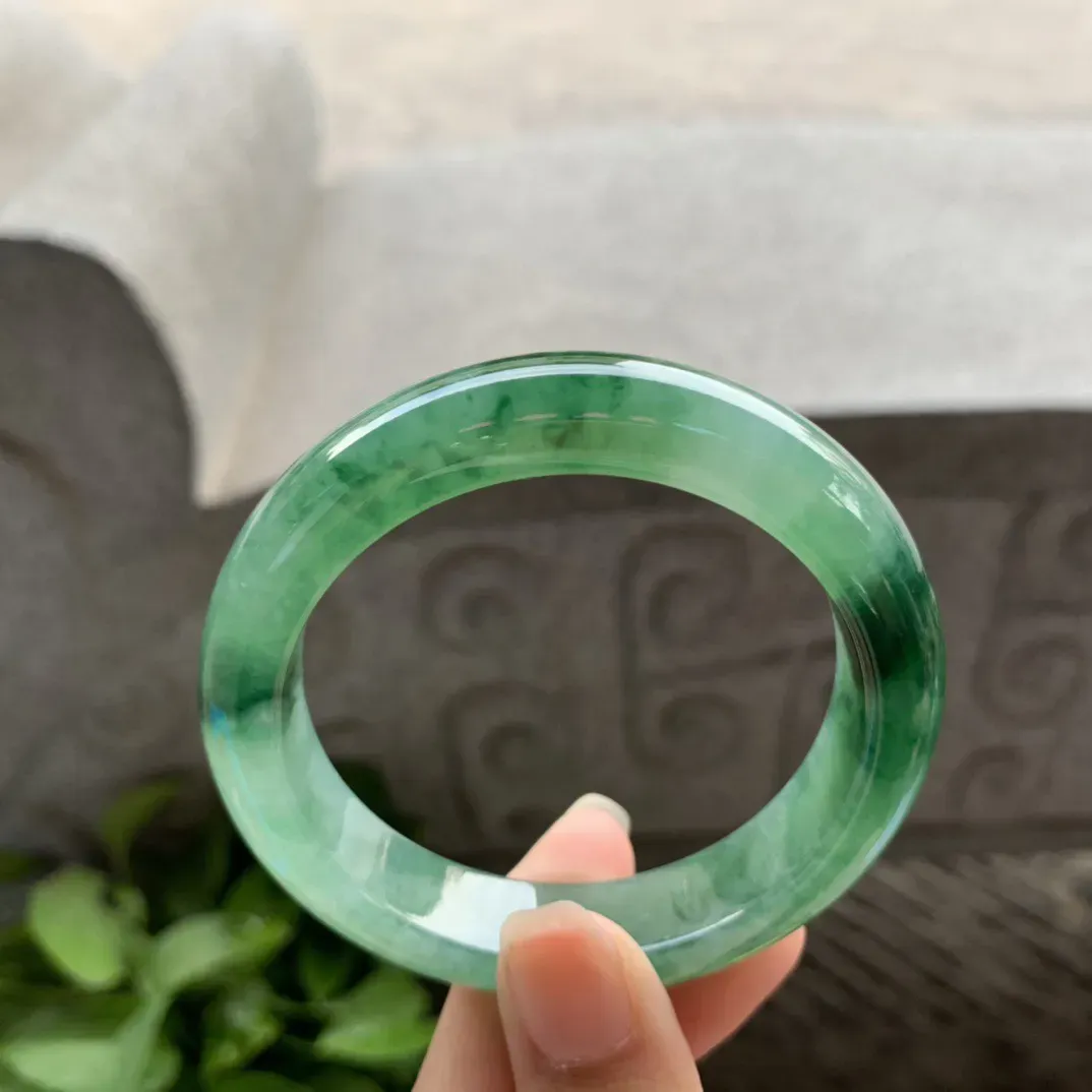 小圈口53.2-12.7-8.7 【辣绿正圈手镯】正圈53 54可戴