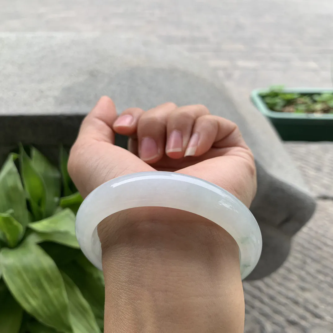 圈口57.4-12.7-8.4 【冰飘花正圈手镯】正圈57 58可戴