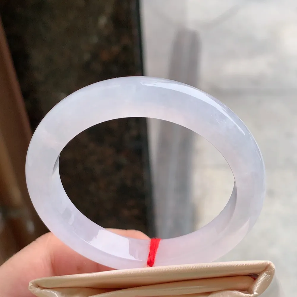 正圈高冰种 无瑕 尺寸:53.1/10.5/8.6 种水好