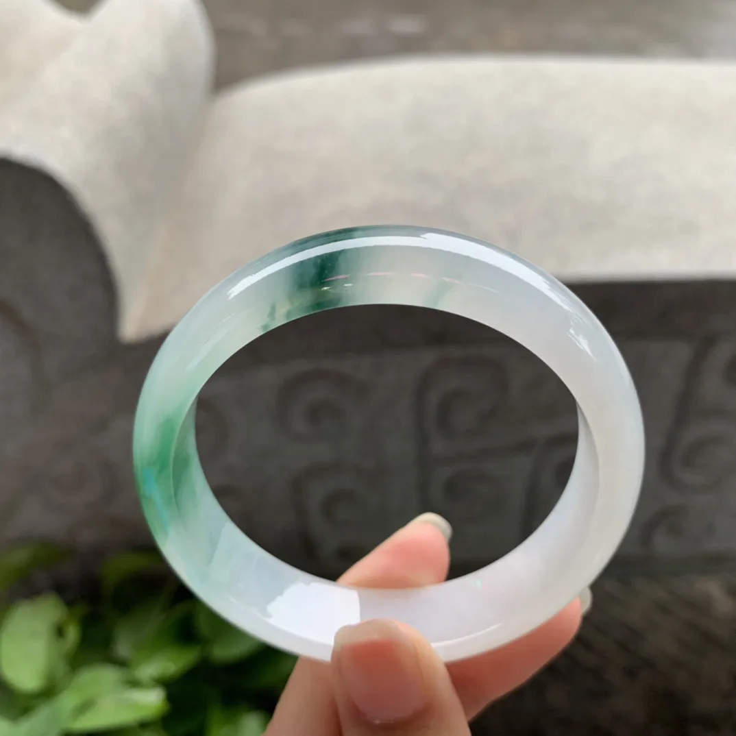 圈口55.3-13.8-7.1 【冰飘绿正圈手镯】正圈55 56可戴