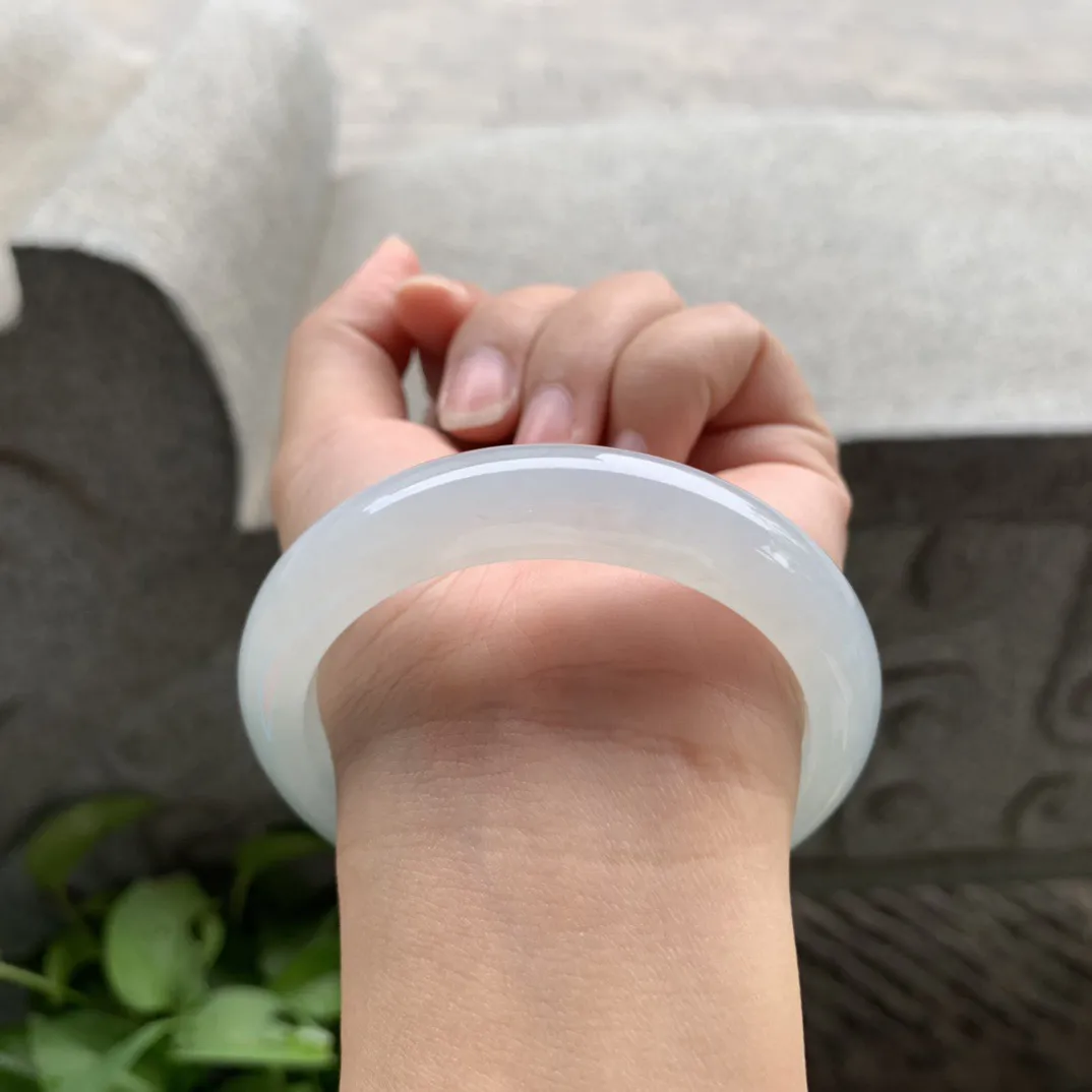 圈口 55.6-12.6-8.6【冰种正圈手镯】正圈55 56可戴 冰透水润