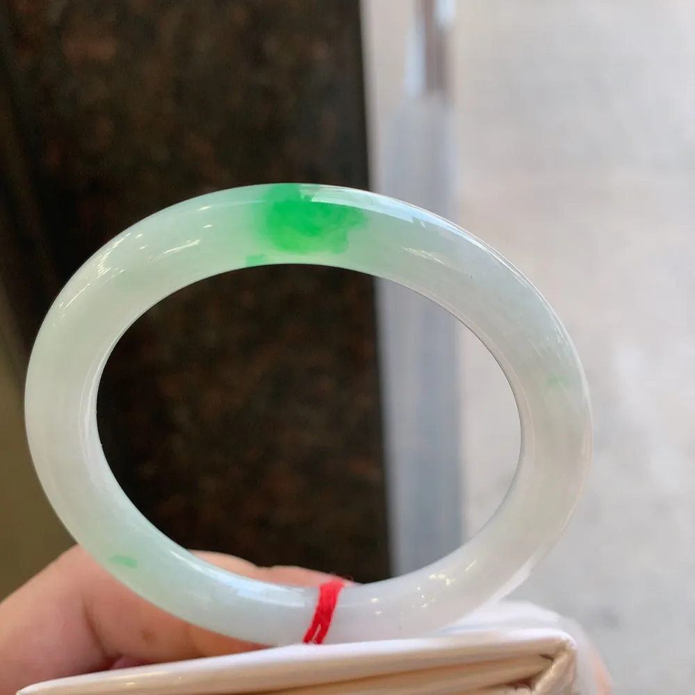 圆条冰阳绿 无瑕 尺寸:53.7/8.5 色好