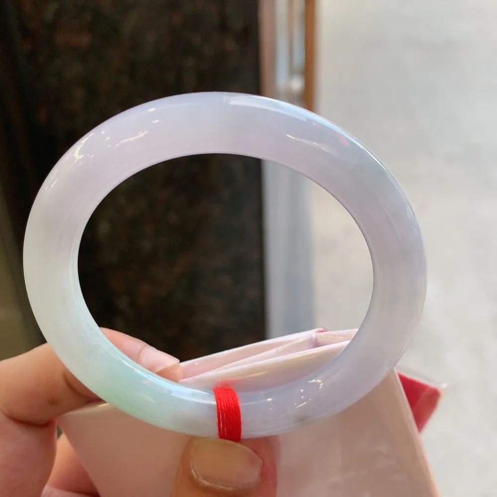 圆条冰糯春彩 无瑕 尺寸:55.4/9.3 超美