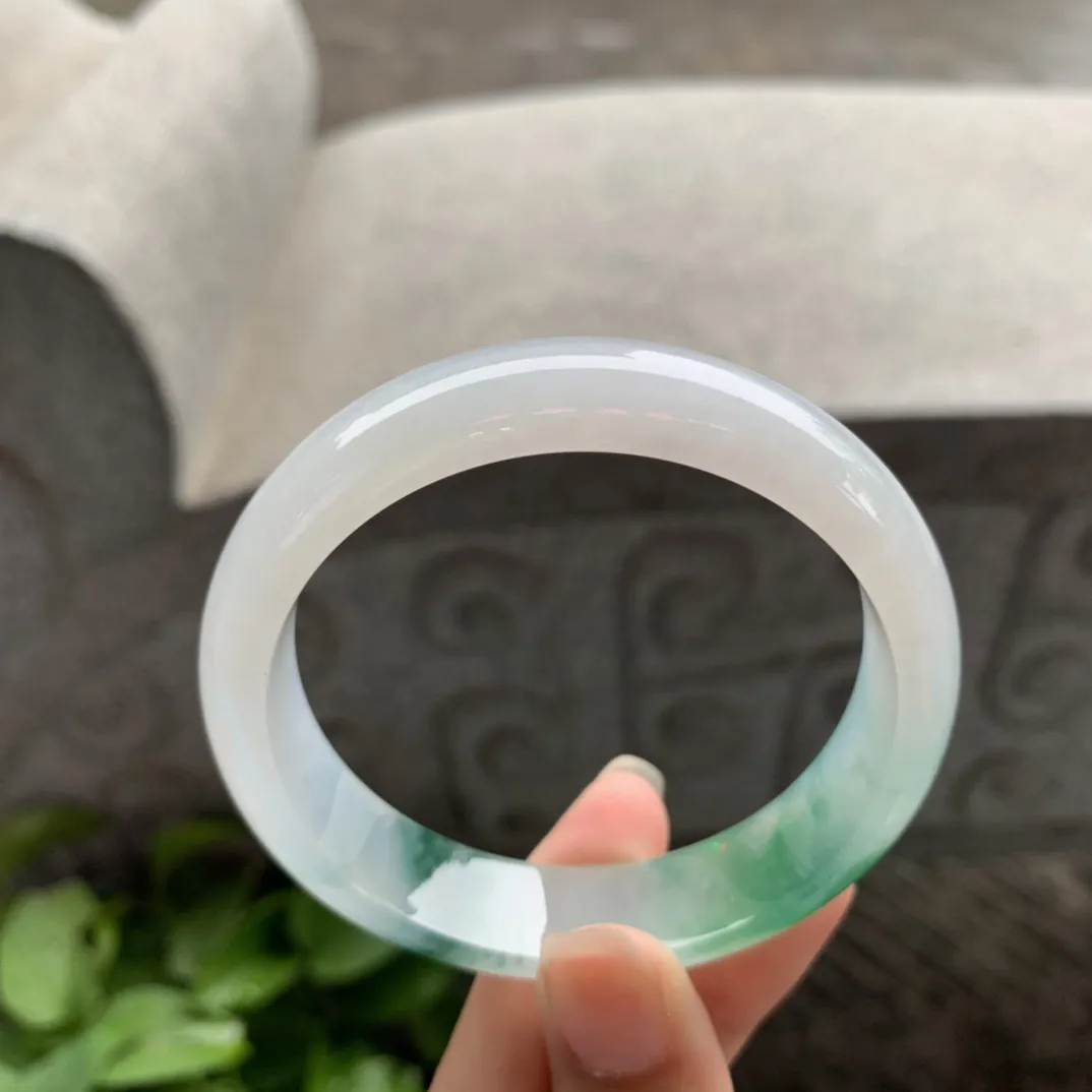 圈口55.3-13.8-7.1 【冰飘绿正圈手镯】正圈55 56可戴