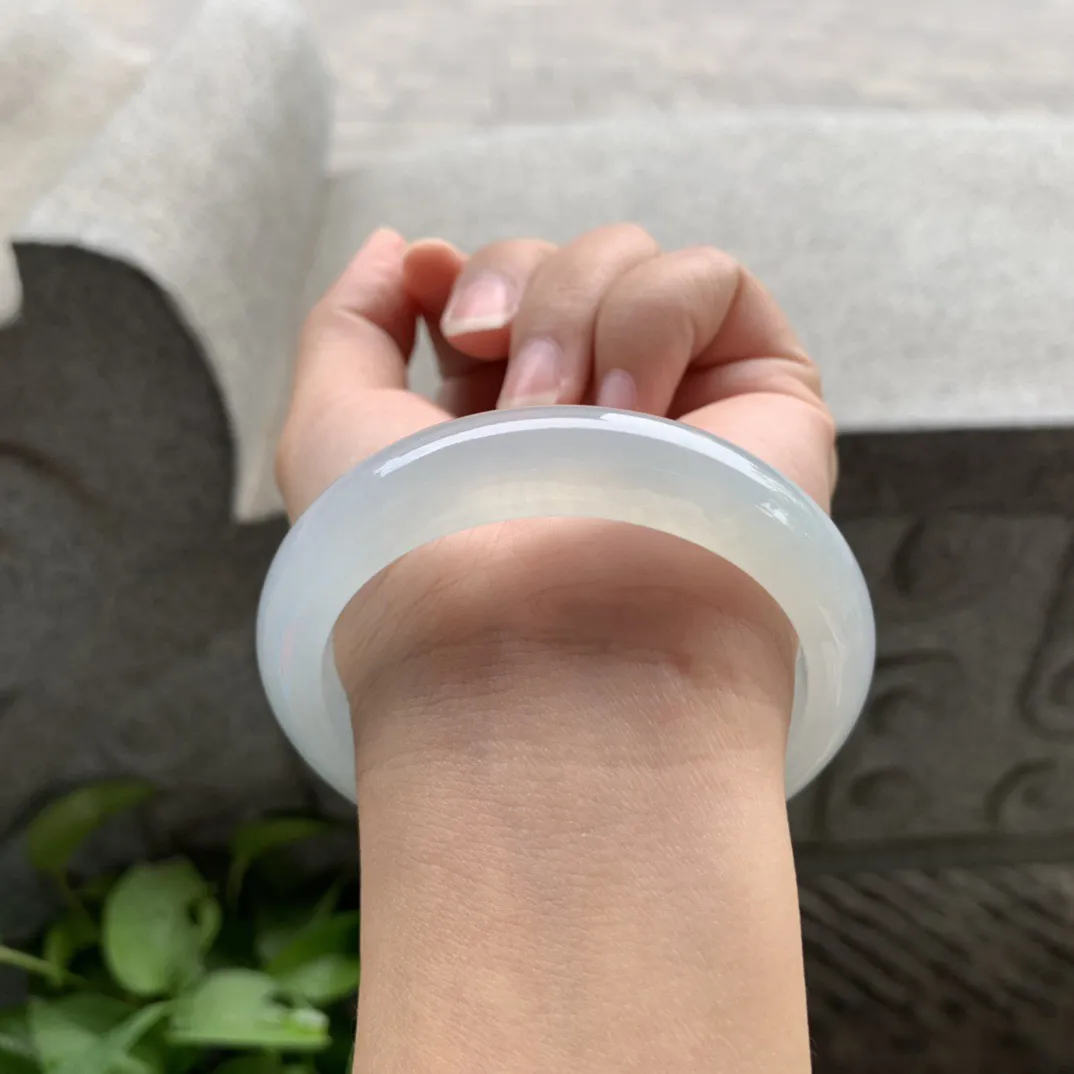 圈口 55.6-12.6-8.6【冰种正圈手镯】正圈55 56可戴 冰透水润