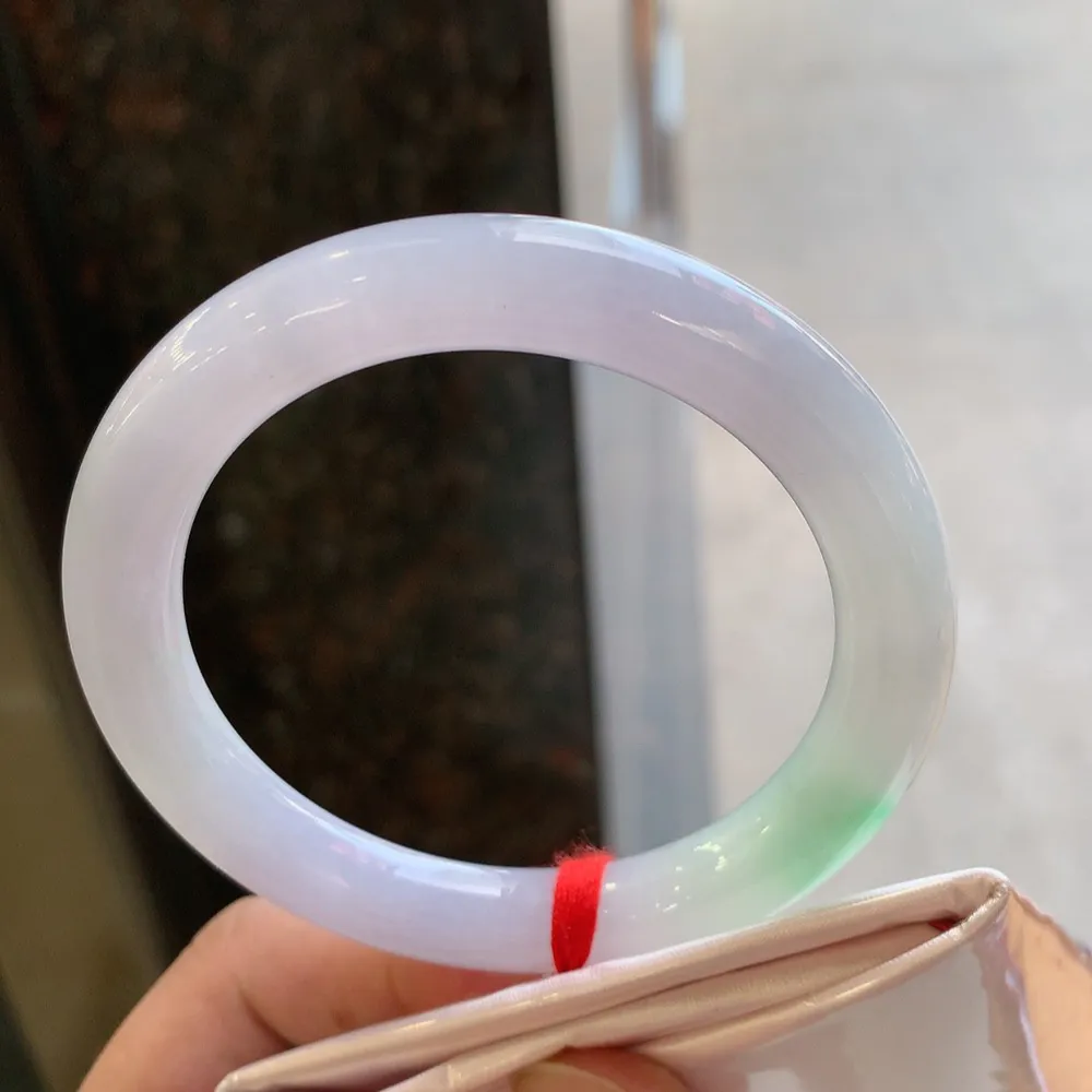 圆条冰糯春彩 无瑕 尺寸:55.4/9.3 超美