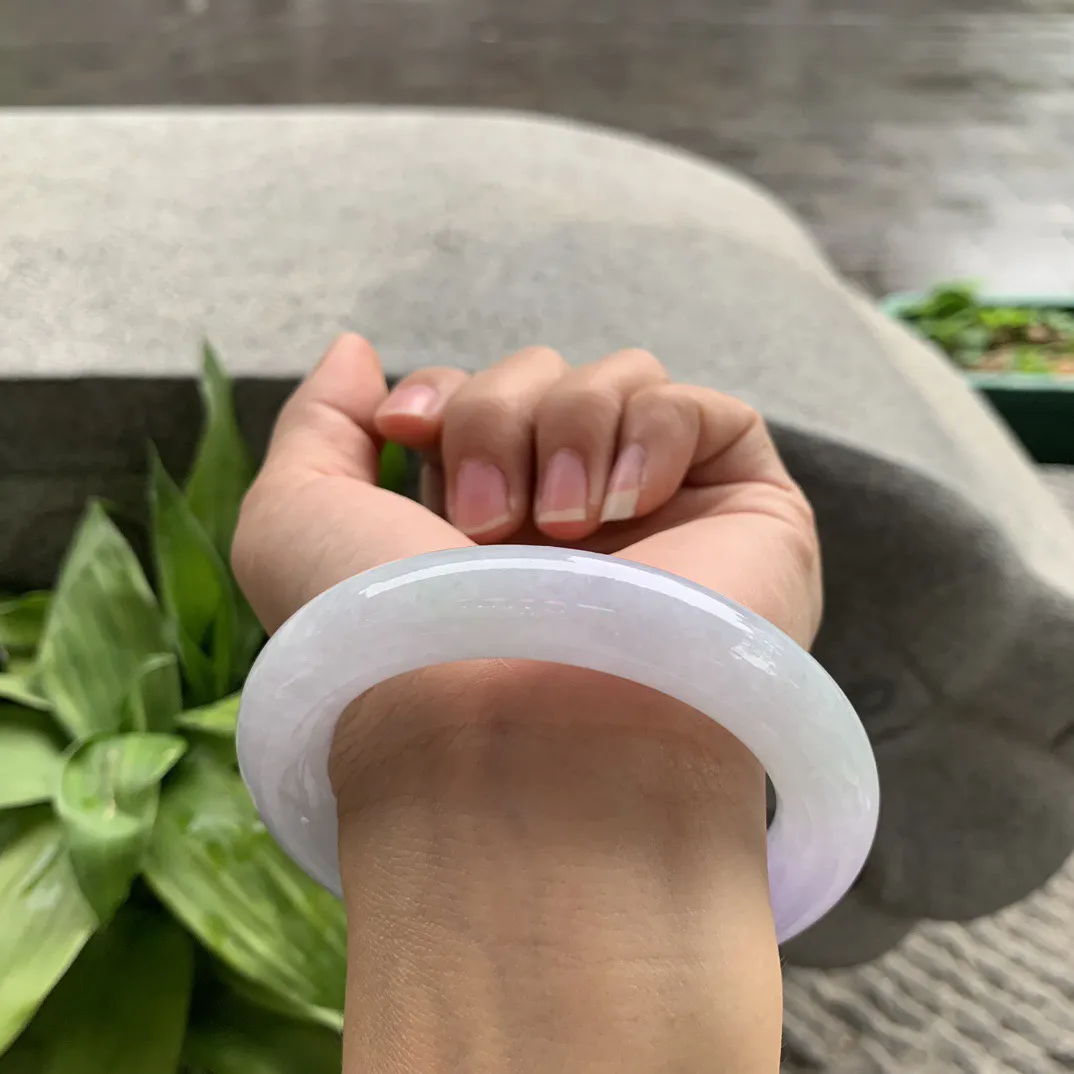 圈口57.8-12.5 【冰紫圆条手镯】圆条57 58可戴