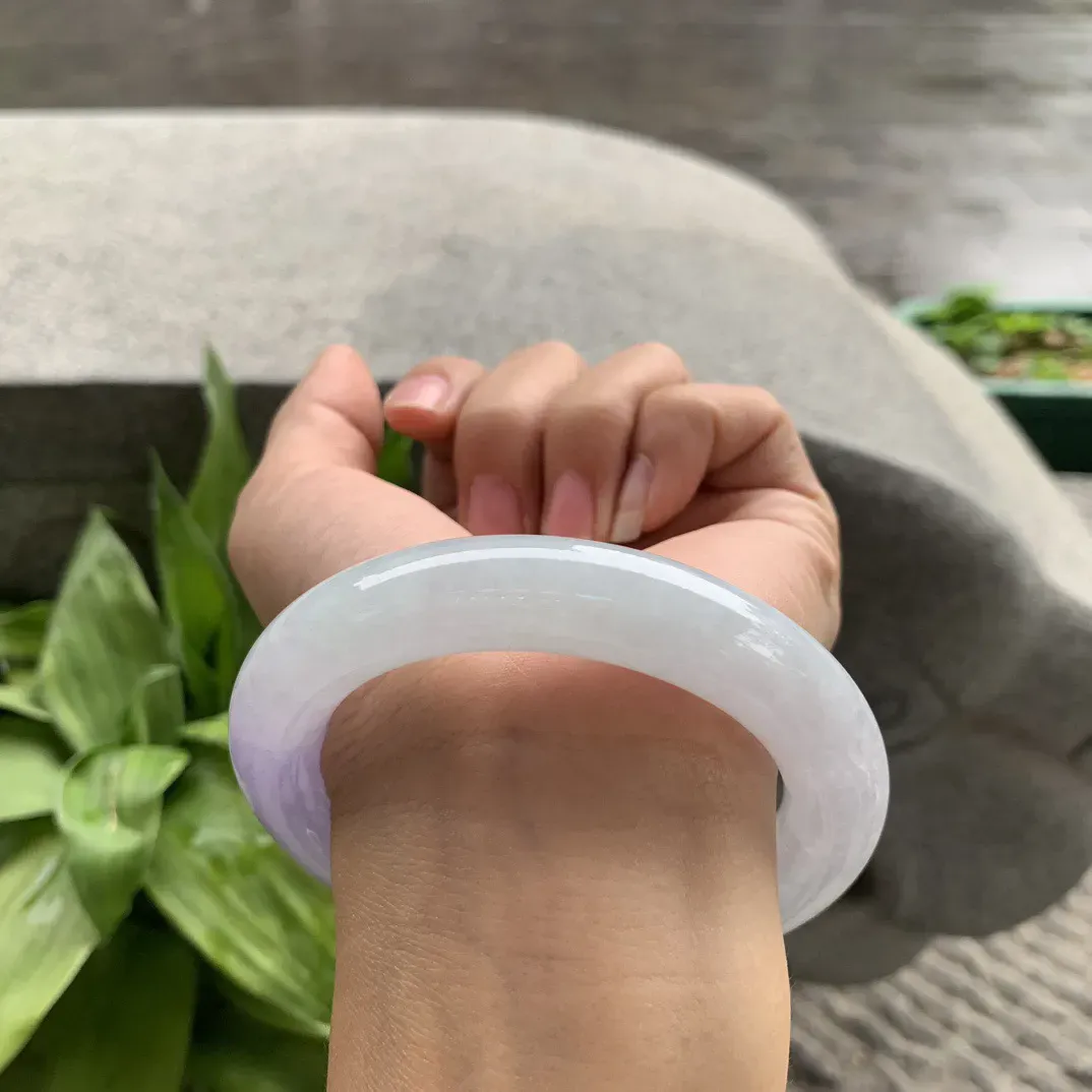 圈口57.8-12.5 【冰紫圆条手镯】圆条57 58可戴