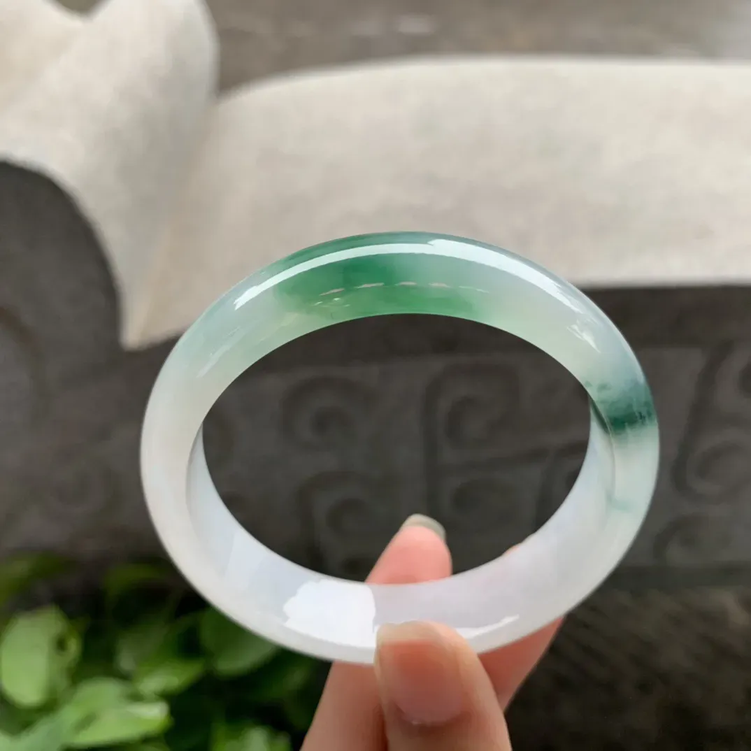 圈口55.3-13.8-7.1 【冰飘绿正圈手镯】正圈55 56可戴