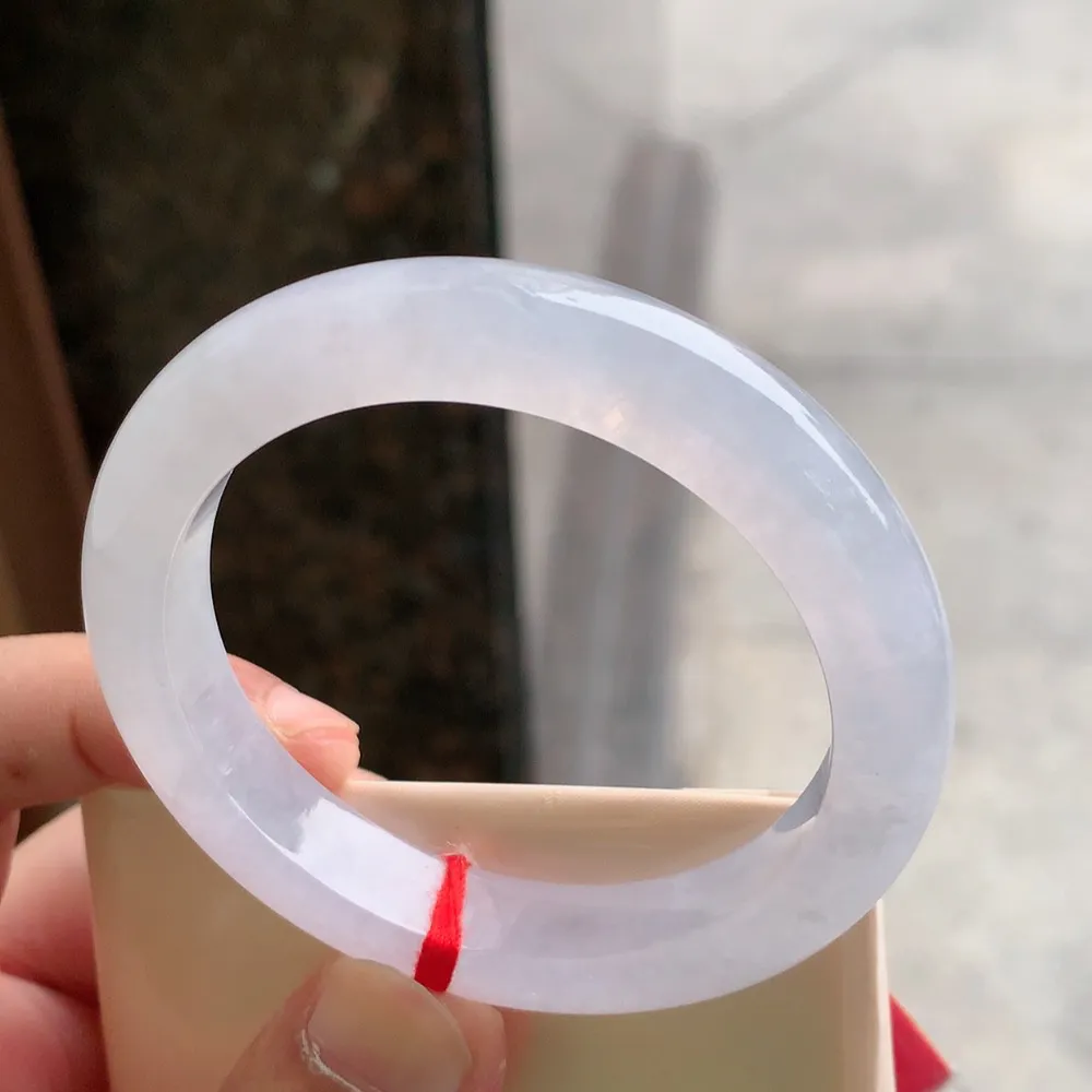 正圈高冰种 无瑕 尺寸:53.1/10.5/8.6 种水好