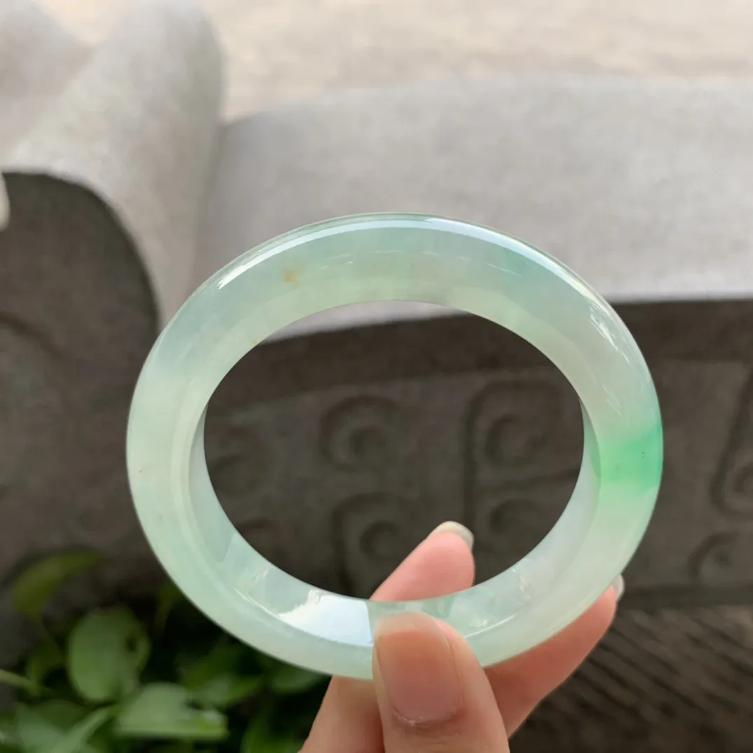 圈口 55.4-11.6-9.6【冰飘阳绿正圈手镯】正圈55 56可戴