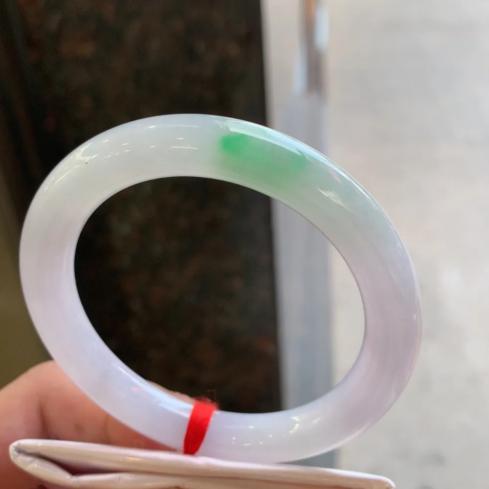 圆条冰糯春彩 无瑕 尺寸:55.4/9.3 超美