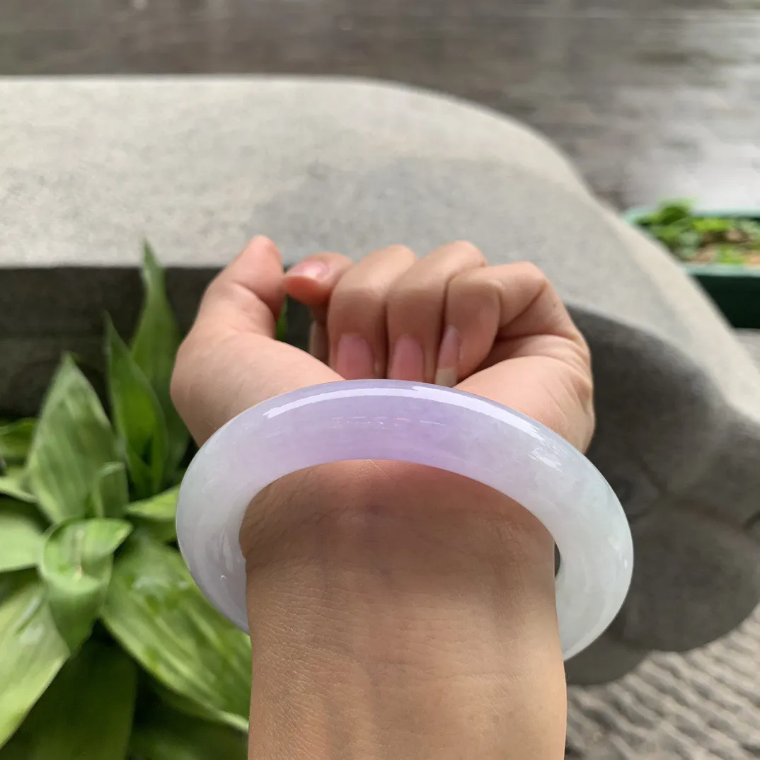 圈口57.8-12.5 【冰紫圆条手镯】圆条57 58可戴