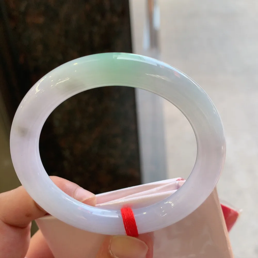 圆条冰糯春彩 无瑕 尺寸:55.4/9.3 超美