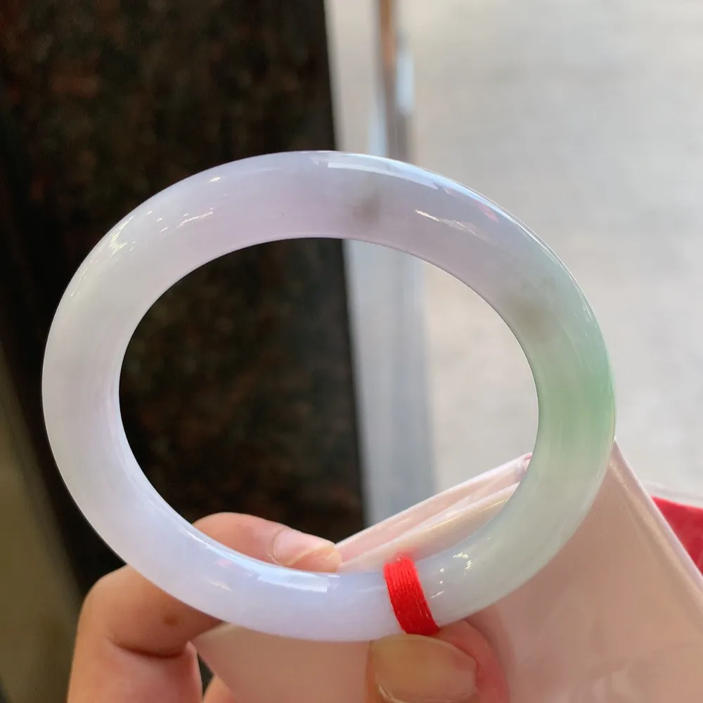 圆条冰糯春彩 无瑕 尺寸:55.4/9.3 超美