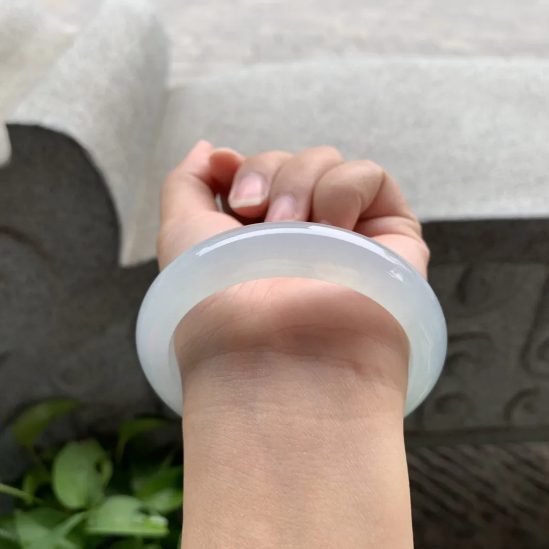 圈口 55.6-12.6-8.6【冰种正圈手镯】正圈55 56可戴 冰透水润