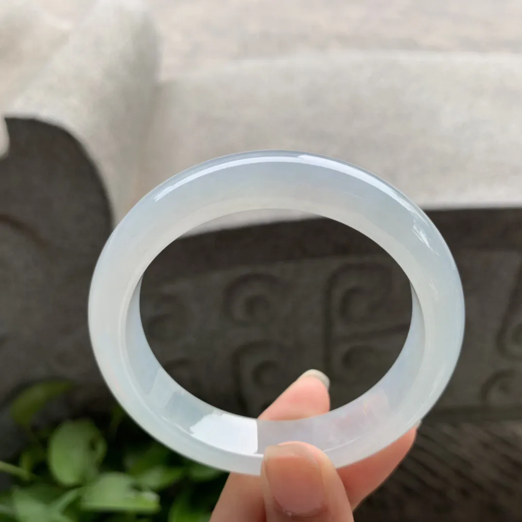 圈口 55.6-12.6-8.6【冰种正圈手镯】正圈55 56可戴 冰透水润