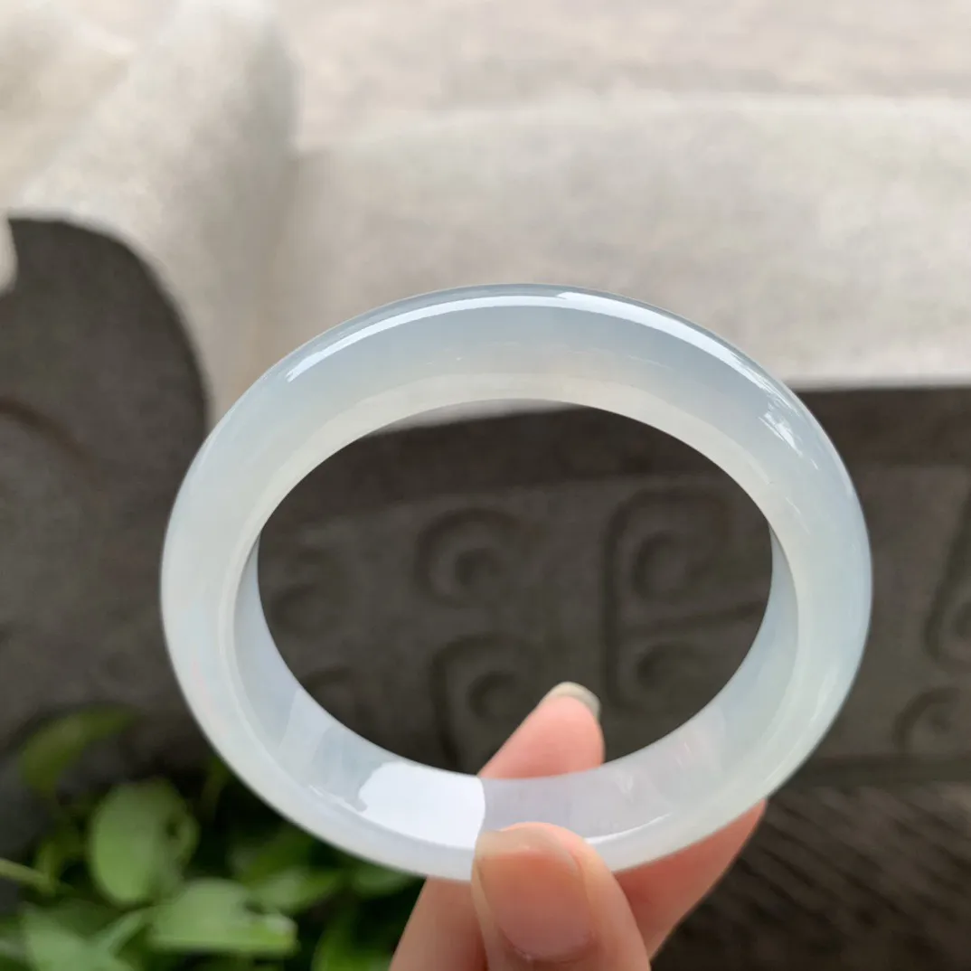 圈口 55.6-12.6-8.6【冰种正圈手镯】正圈55 56可戴 冰透水润