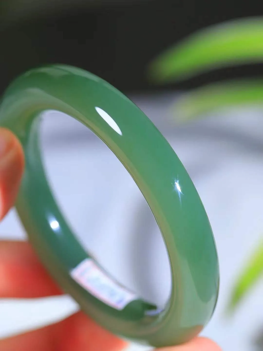 【碧色荡漾·手镯】

收藏级传家臻品和田玉碧玉猫眼手镯，玉质细腻温润，手感舒适，️线条流畅，简约大气，美自天成，佩戴于腕间，婉约之美，举手投足间透出那份低调奢华，醉人心扉。重65.32克  内径圈口54mm  尺寸11.6-11.5mm  FDA-661201233